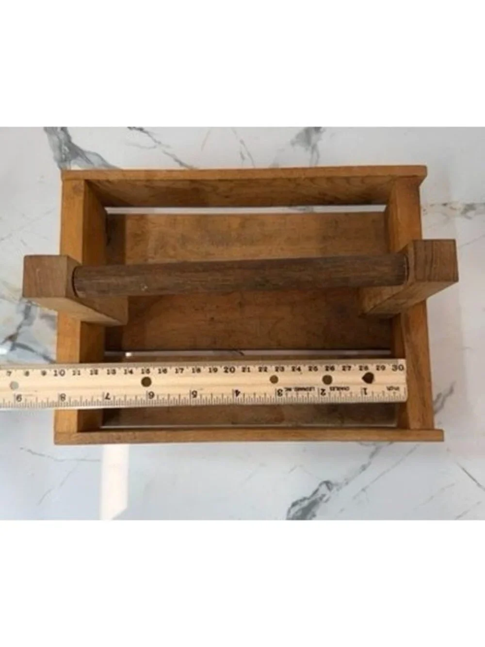 VTG House of Myrtlewood Oregon Handcrafted Wood Caddy Tote Tray